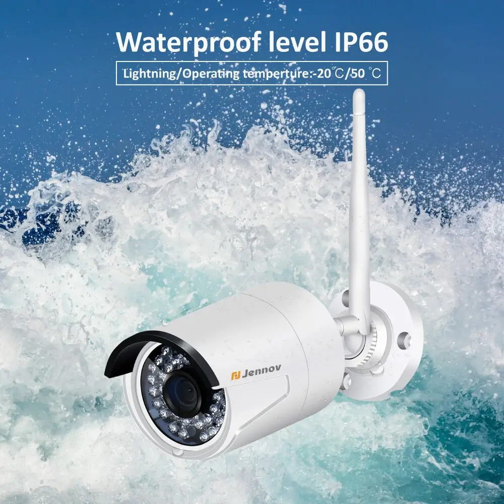Jennov 4CH H.265 5MP Outdoor Video Surveillance Wireless IP Camera Security Camera System For Home