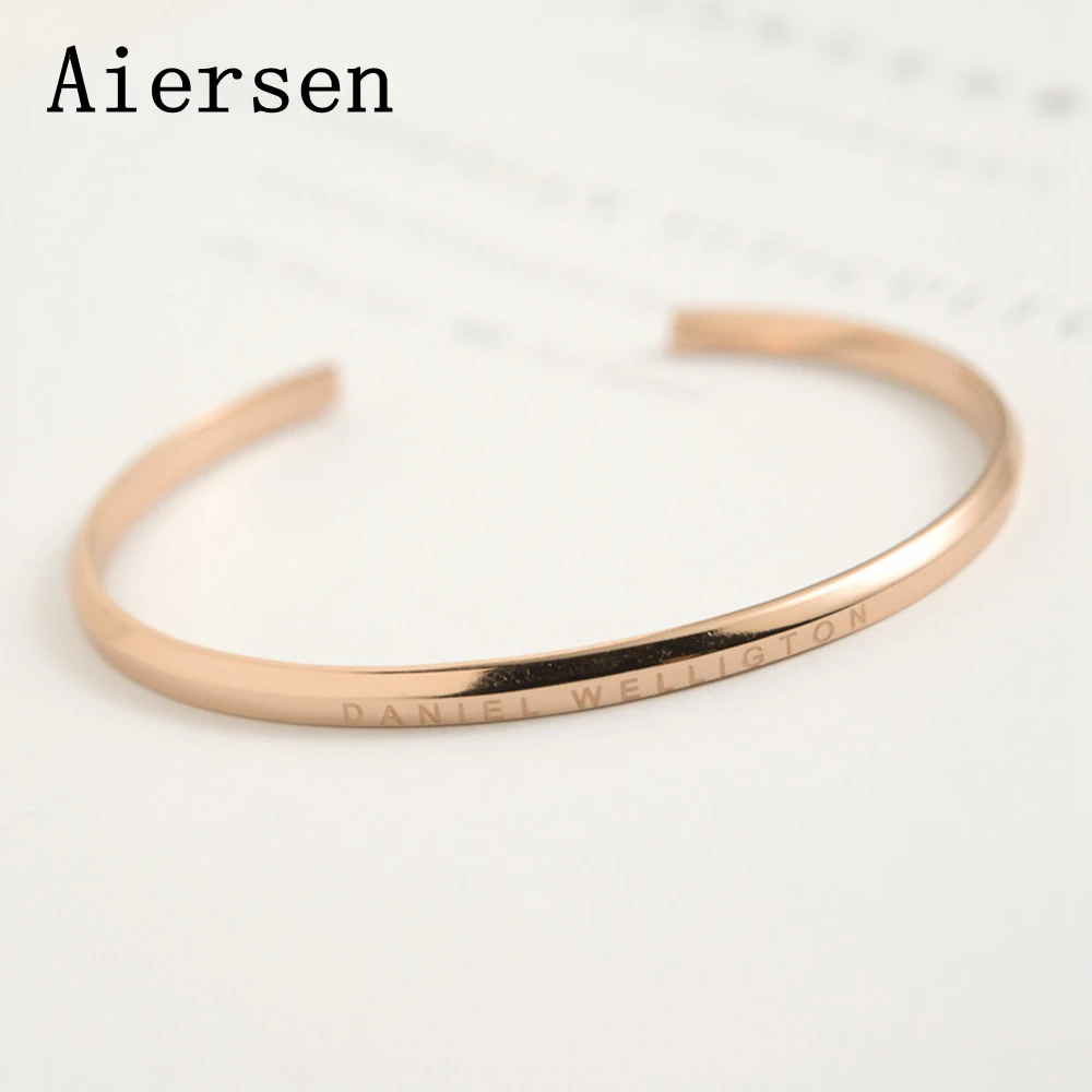 

Aiersen Luxgem Silver 925 Sterling Bracelet Daniel Welligton Letters Bangle Charm Jewelry Opening Real S925 Bangle 2018 EUR US