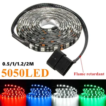 

50/100/120/200cm 5050 LED Waterproof Flexible Strip Background Light PC Computer Case Adhesive Strip Light DC12V