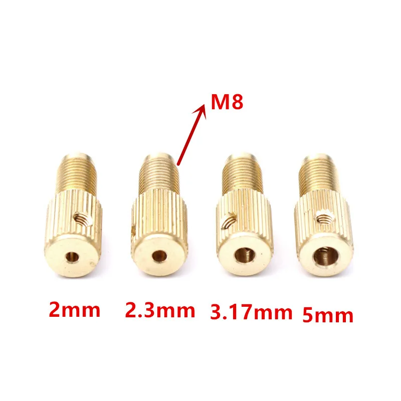 

self-tightening Mini brass drill clamp chuck connecting Rod M8 - 2mm/2.3mm/3.17mm/5mm