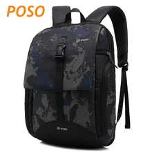 POSO бренд камуфляж рюкзак сумка для ноутбука 15 15,", Чехол для Macbook 15,4", вычислительная 14,1, Прямая PS01