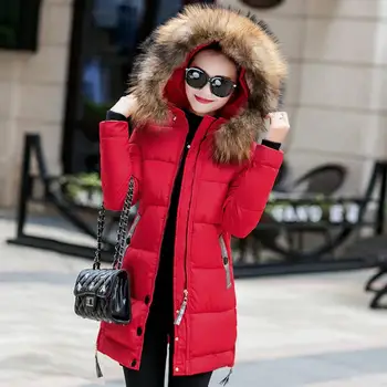 

plus size 4XL women 2020 fashion fur collar cotton-padded Hooded jacket parka wadded winter coat women