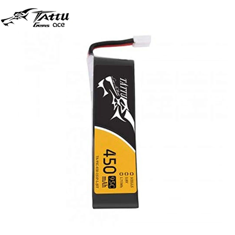 Tattu 450mAh 3,8 V HV 95C 1S1P Lipo аккумулятор с JST-PHR разъемом для крошечного Hawk-Long Pack