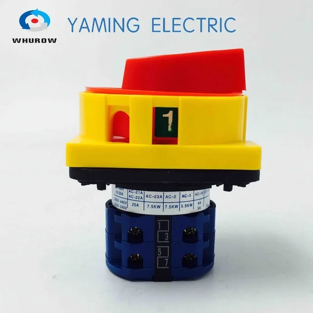 

LW26GS-20/04-2 Cam Switch pad lock selector changeover switch on-off 2 position 20A 2 phases Rotary cam switch