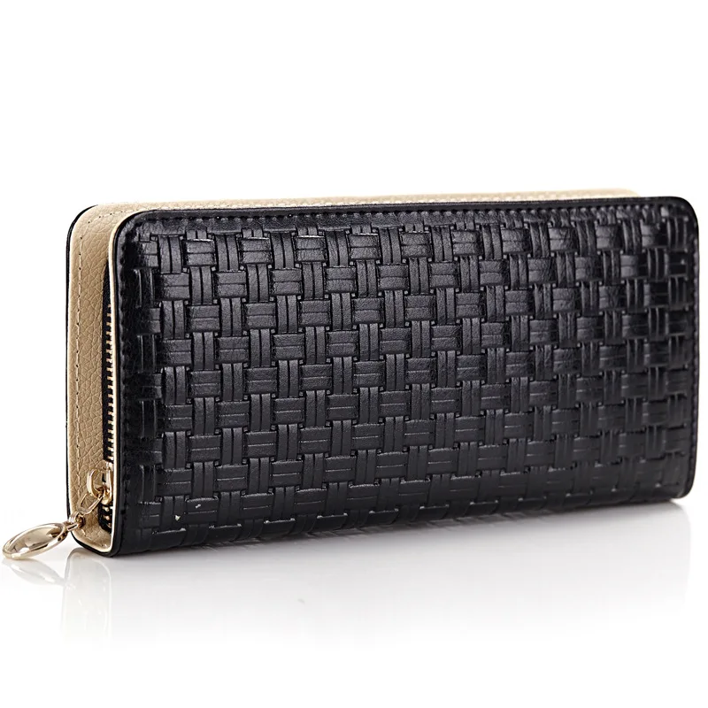 New style leather ladies wallet large zip around wallet high end