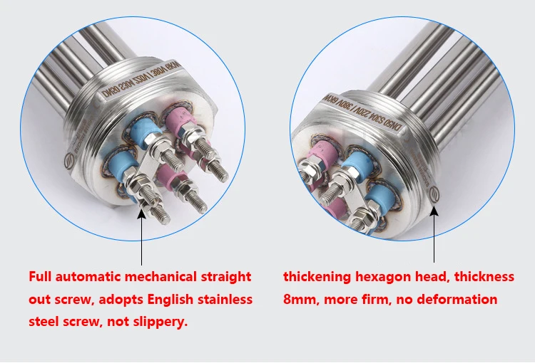DN40 1-1/" SS304 электрический водный нагревательный элемент для инженерного танкна, 3U комплект погружной нагреватель трубки 3 кВт/6 кВт/9 кВт/12 кВт