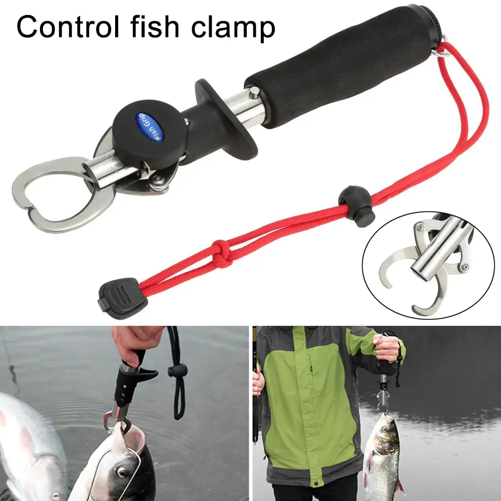 

Fish Clamp Control Stainless Steel Fishing Lip Grip Holder Grabber Pliers with Weight Scale Tool ALS88