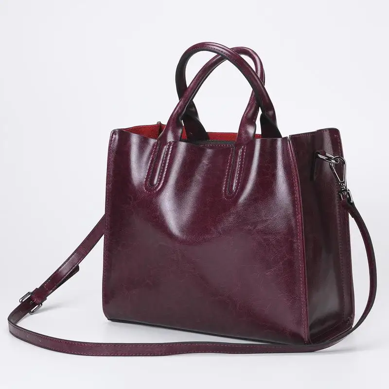 

Top Quality Genuine Leather Handbag Women Purse Large Tote Bucket Shoulder Crossbody Bag