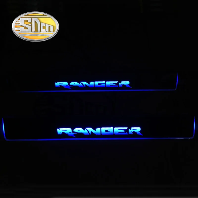  SNCN 4PCS Acrylic Moving LED Welcome Pedal Car Scuff Plate Pedal Door Sill Pathway Light For Ford R - 32914374355