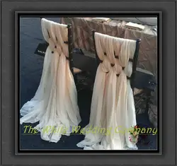 4 шт. цвета слоновой кости Ice Шелковый стул пояса крышка UPS для Свадебная вечеринка банкетный украшение бесплатная доставка