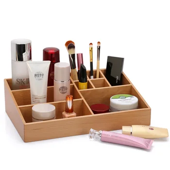 

Multi-function Wooden cosmetics storage box with mirror
