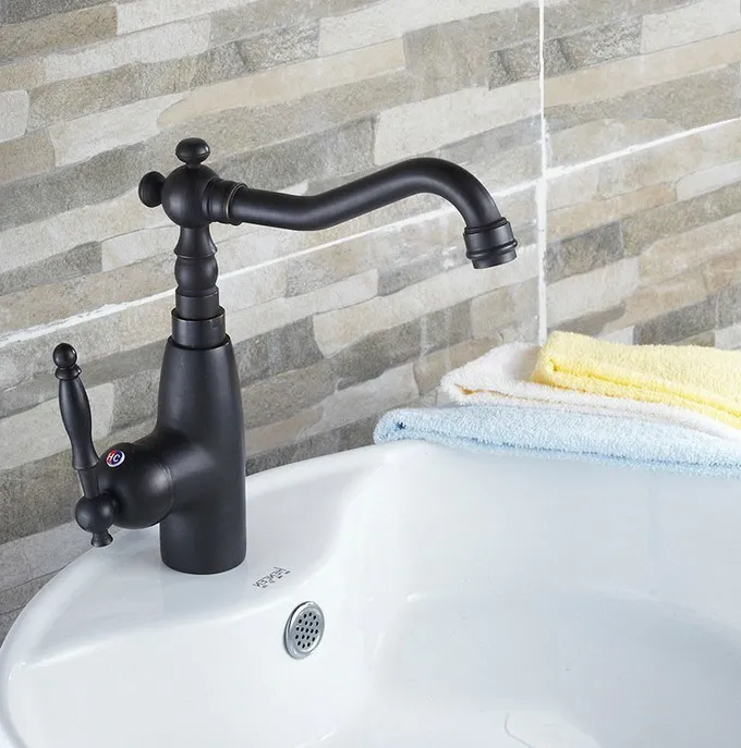 Black Oil Rubbed Bronze Single Handle Swivel Kitchen Bathroom Sink Basin Faucet Mixer Tap asf074