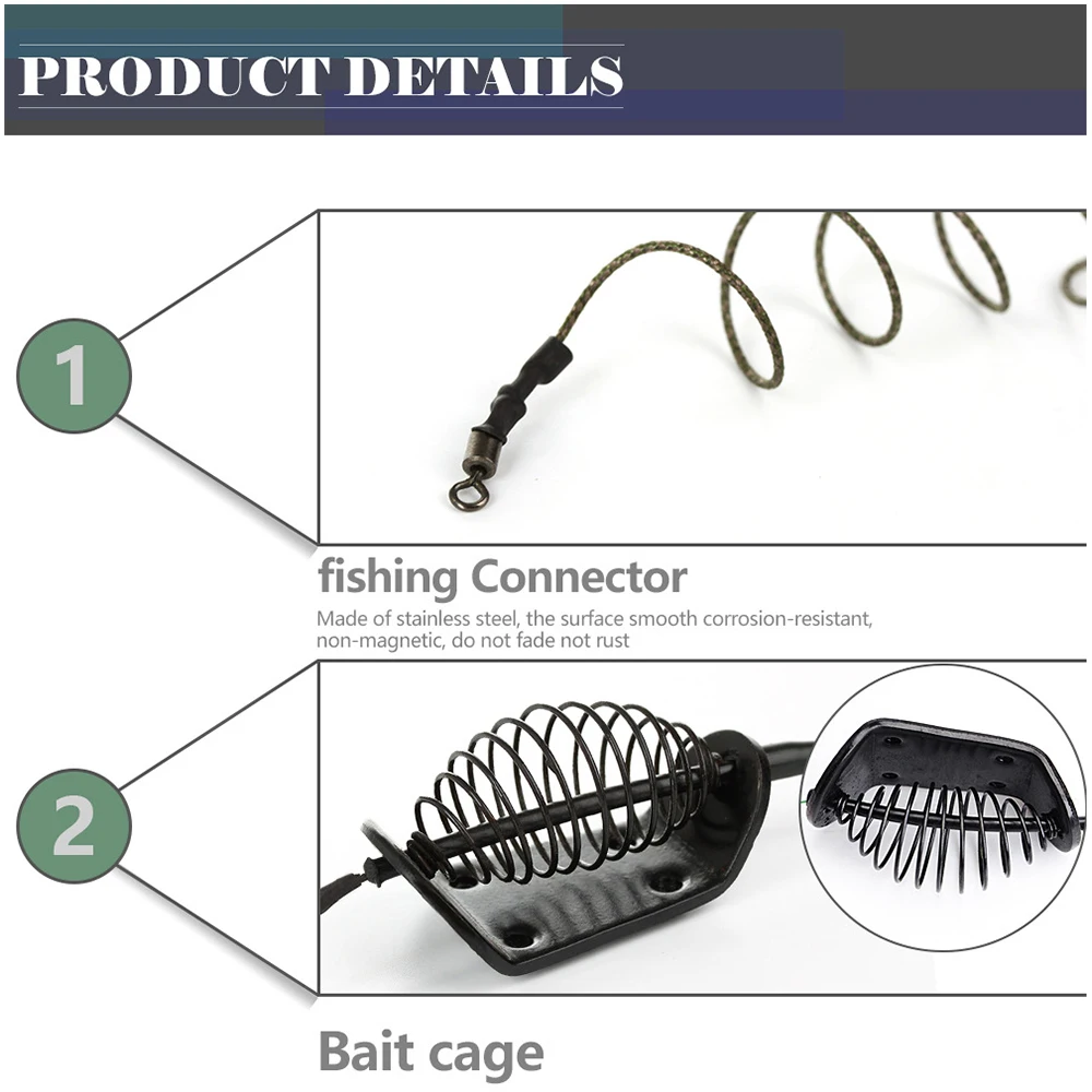 1 набор, 2 Крючки рыболовные, приманки, клетка, свинцовый грузило, поворотный с леской, крючки для кормушки карпа, 20 г-80 г тройной крючок, рыболовные принадлежности