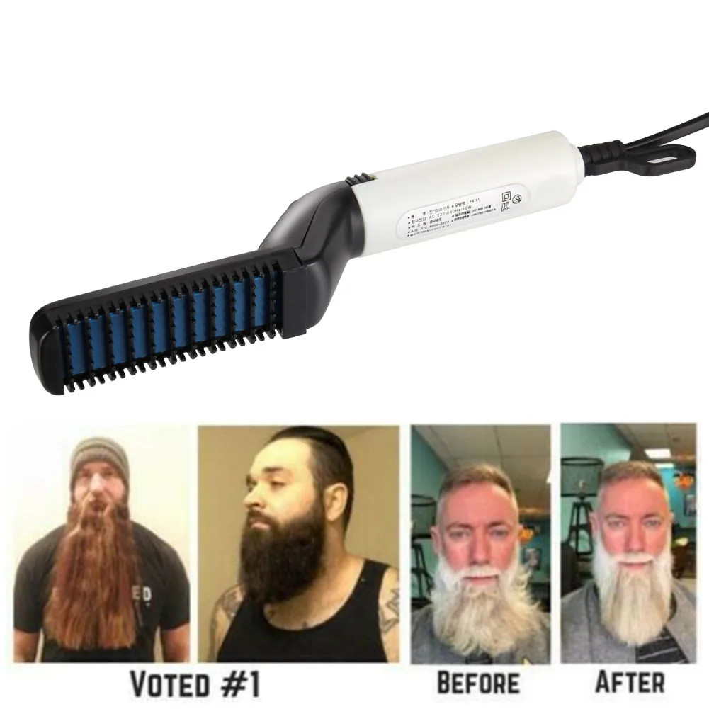 

Hot NEW Men Quick Beard Straightener Hair Comb Multifunctional Hair Curler Show Cap Tool HY99