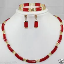 

Mother's Day noblest red gem necklace bracelet earring sets gem women's jewelry