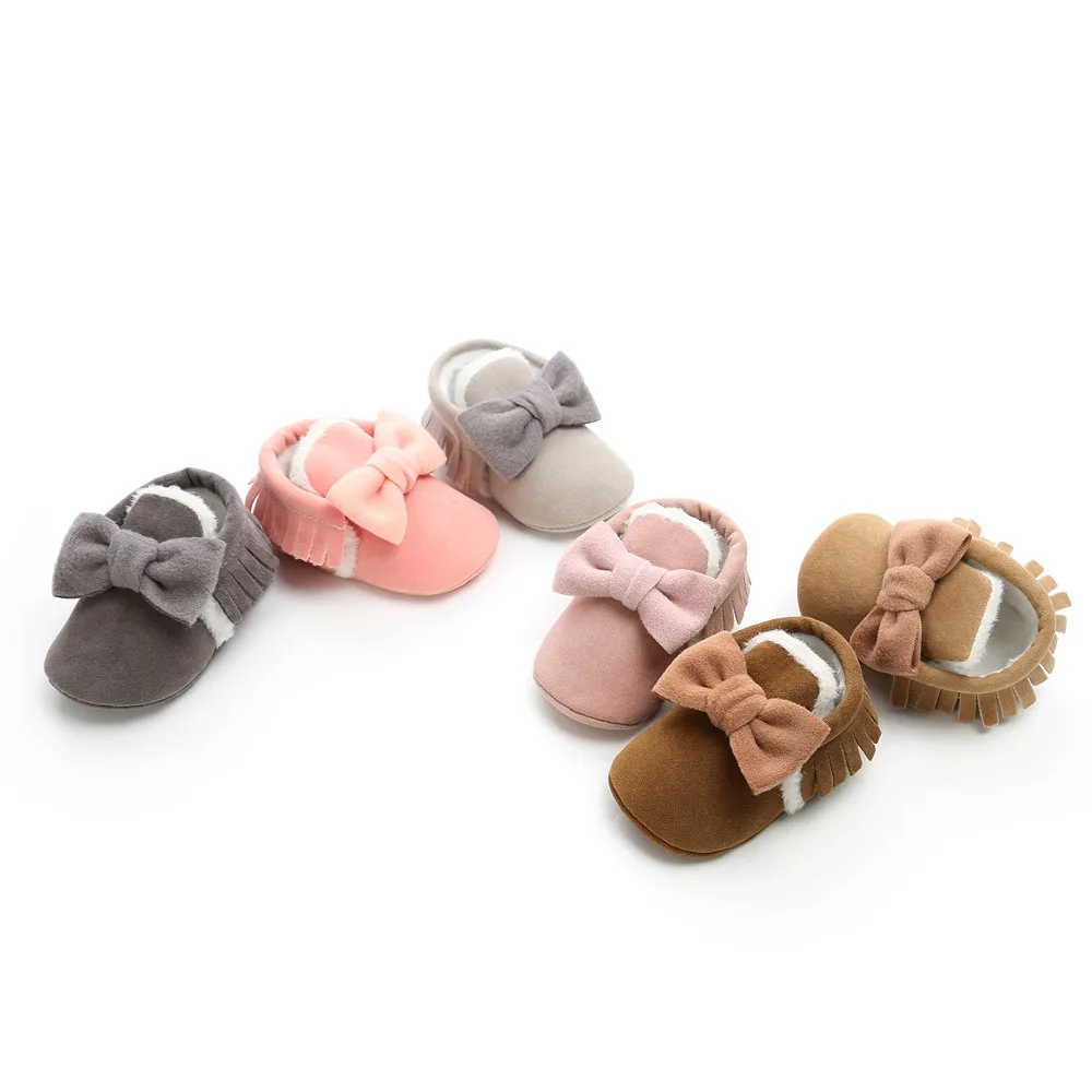 

Newborn Baby Girl Shoes Lovely Bowknot Cotton Shoes Keep Warm Fashion Toddler First Walkers Kid Shoe пинетки для новорожденных