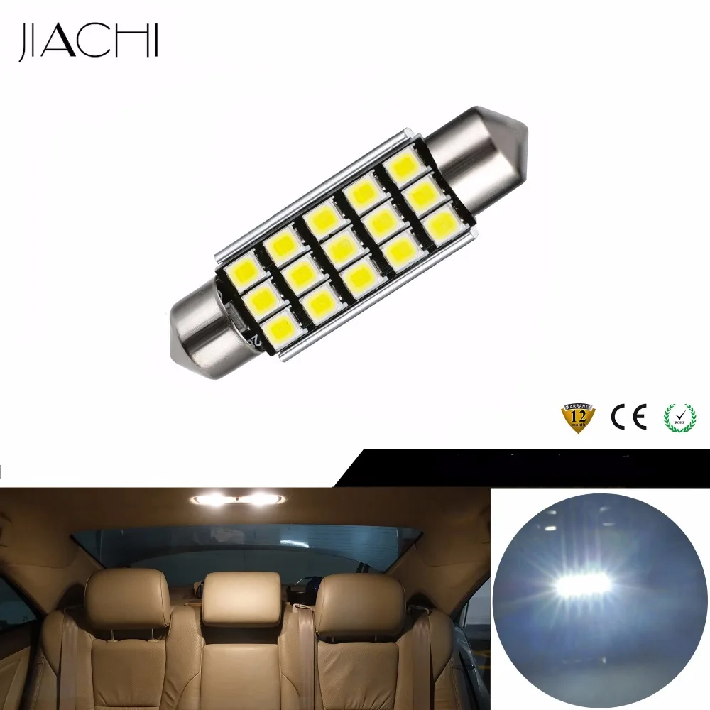 Светодиодные лампы JIACHI 10 x для салона автомобиля 12 В C5W 41 мм 6451 15SMD 2835 светодиодные