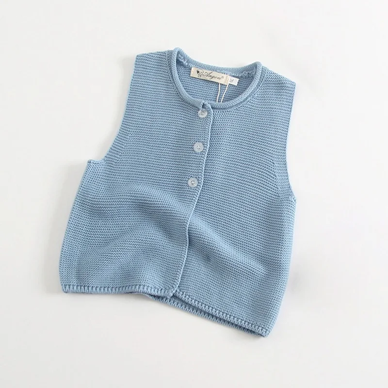 

2018 Autumn Baby Girl Knitting Vest Fashion Newborn Infant Vest Baby Boys Clothes Unisex Sleeveless Sweater Vest RT006