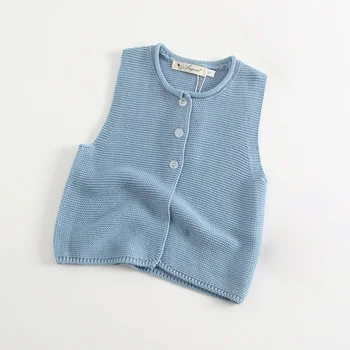 

2018 Autumn Baby Girl Knitting Vest Fashion Newborn Infant Vest Baby Boys Clothes Unisex Sleeveless Sweater Vest RT006