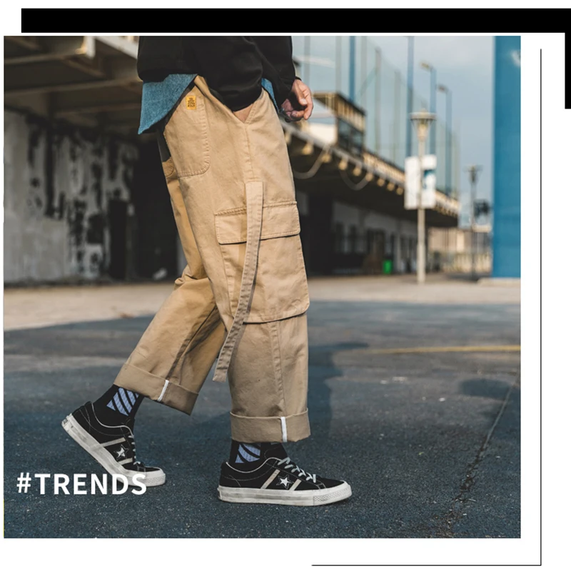 Korean Streetwear Harajuku Pants Men Fashion Street Style Cargo Pants  (15)