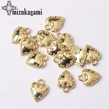 Подвески из цинкового сплава, золотые мини милые Подвески в виде сердца, 9*12 мм, 20 шт./лот, для DIY, модное ожерелье, браслет, аксессуары для изготовления ювелирных изделий