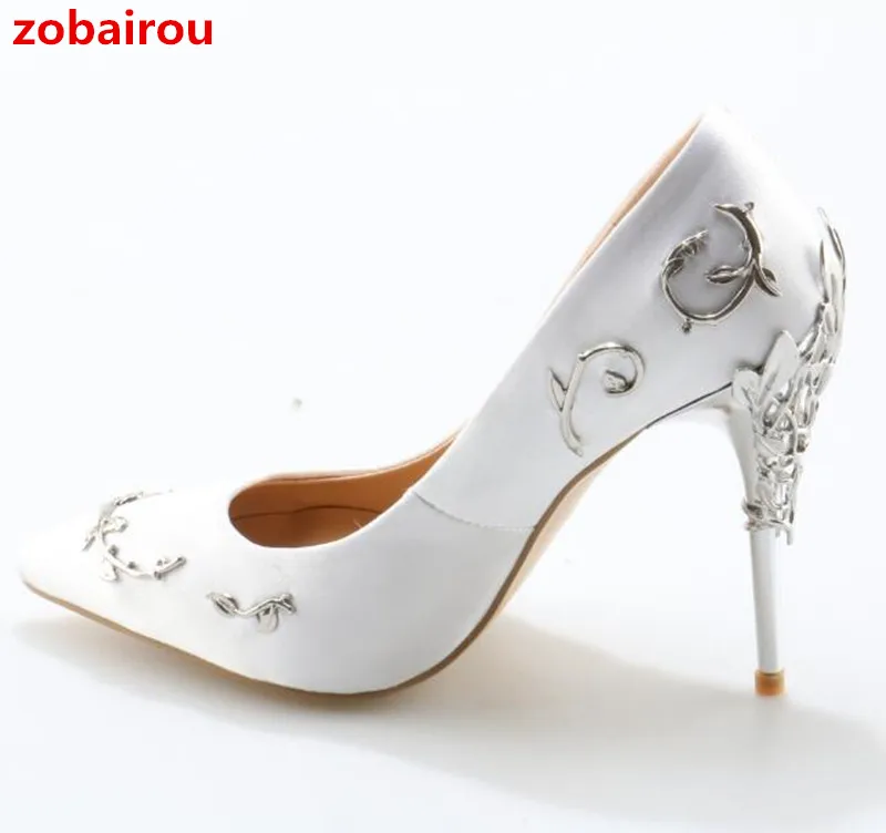 Femmes Bout Show Luxe Filigrane Talons as Couture Feuille Pompes As Pointu Mariage Chaussures Zobairou Show Mariée Haute Femme De Soirée Mode En YHqwXw