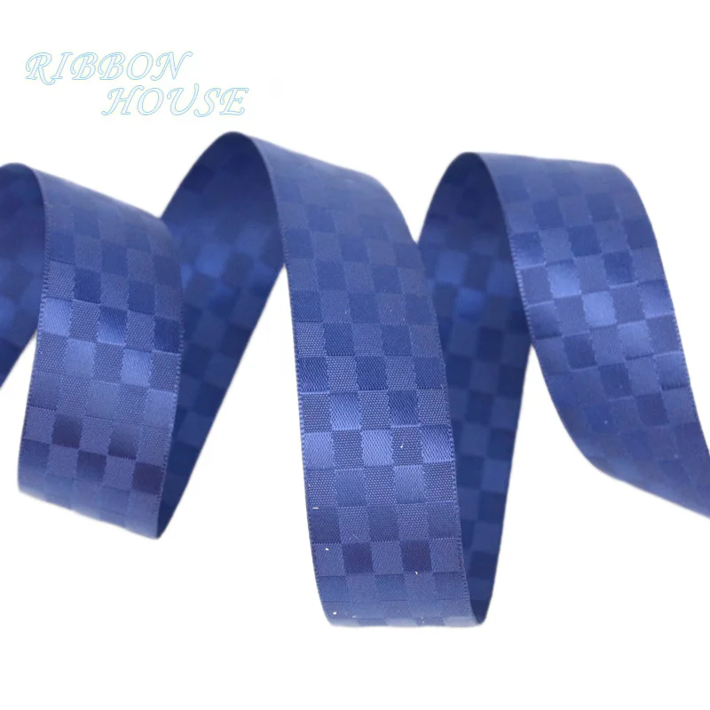 

(10 yards/roll) White Checkered double face satin ribbon Gift flowers packaging wedding party decoration ribbons