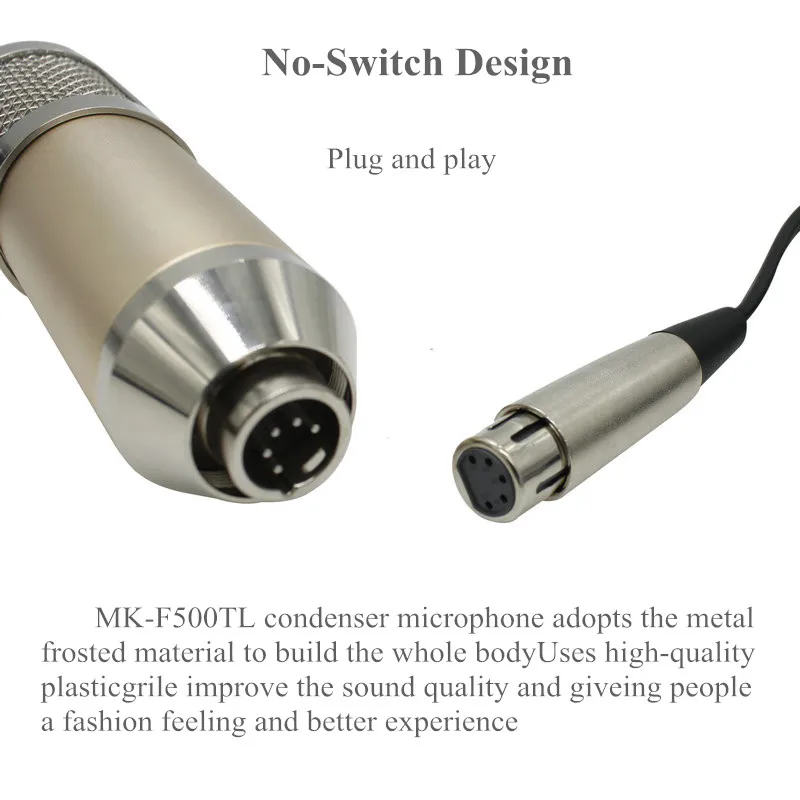 MK-F500TL профессиональный студийный микрофон USB конденсаторный звук Запись с подставкой Бесплатный драйвер для мобильного телефона компьютер обновление