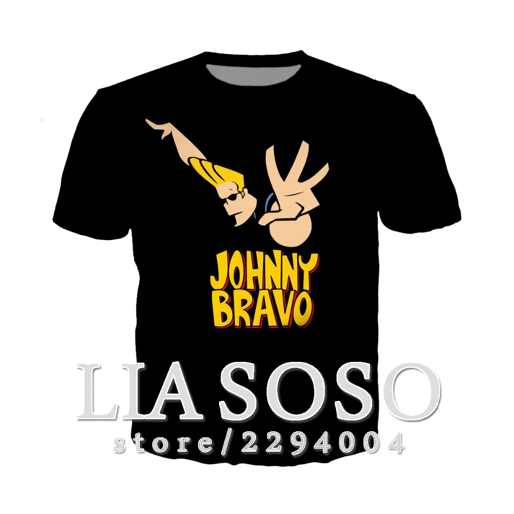 

Johnny Bravo off white harajuku t-shirt short sleeve tshirt 3d print new arrived women casual fashion tshirt freeshipping