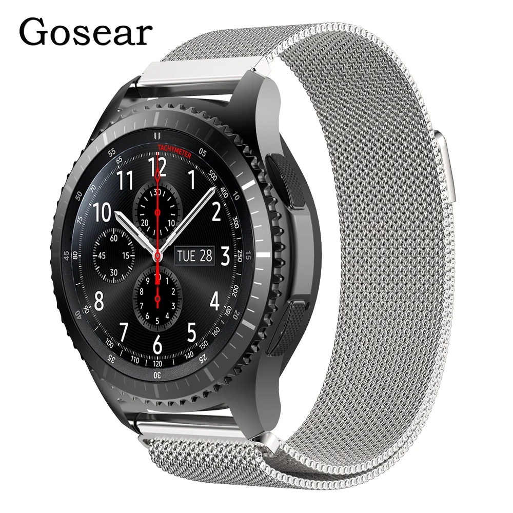 

Gosear Magnetic Closure Stainless Steel Replacement Wristband Strap Band for Samsung Gear S3 S 3 Classic Frontier Smartwatch