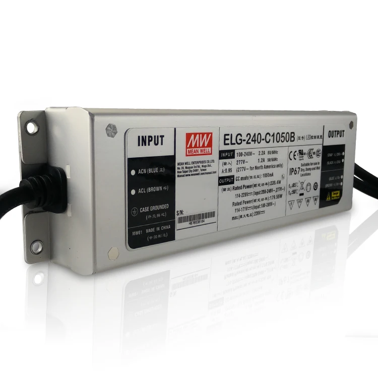Оригинальный Meanwell ELG-240-C1050D2 LED Привод 1050mA 239V 239 4 W высокое питание PFC IP67 |