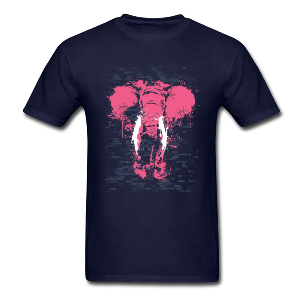 Custom The Pink Elephant Men T-shirts 2018 New April FOOL DAY Short Sleeve Crew Neck 100% Cotton Tops Shirt Normal Tee Shirt The Pink Elephant navy