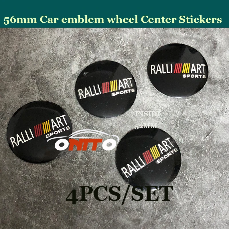 56mm Decals 4pcs /lot Car Emblem badge Wheel Center Hub stickers for Mitsubishi Ralliart Lancer 10 9 EX Eclipse Galant outlander |