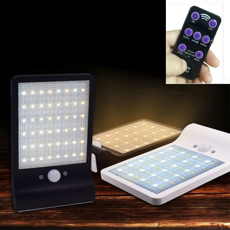 

Outdoor Street Waterproof Wall Lights 450lm 48 LED Solar Power Street Light PIR Motion Sensor Light Garden Security Lamp