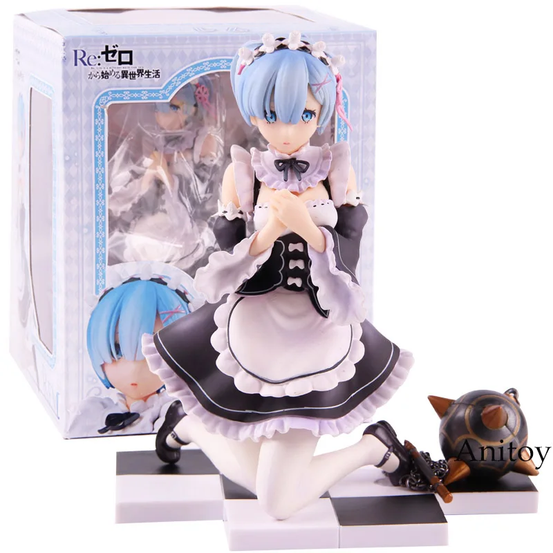 Re: Zero Hajimeru Isekai Seikatsu Аниме Фигурка Rem Ram 1/8 Масштаб ПВХ Фигурки Коллекционная модель игрушки - Цвет: Rem with box