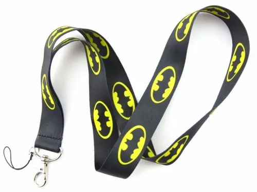 high quality 10pcs cartoon Batman Superman Key chains long Lanyard ID Badge Holders Phone Neck Straps Party Gifts#154