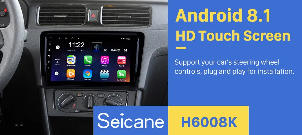Top Seicane 2din 9" Car Radio Multimedia Video Player Navigation GPS Android 8.1 For 2012 2013-2015 Volkswagen Santana Support Wifi 0