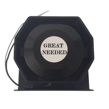 

200W 12V Stainless Steel Car Alarm Siren Horn Loudspeaker Auto Horn Police Siren Megaphone Electronic Horn Buzzer Black Shell