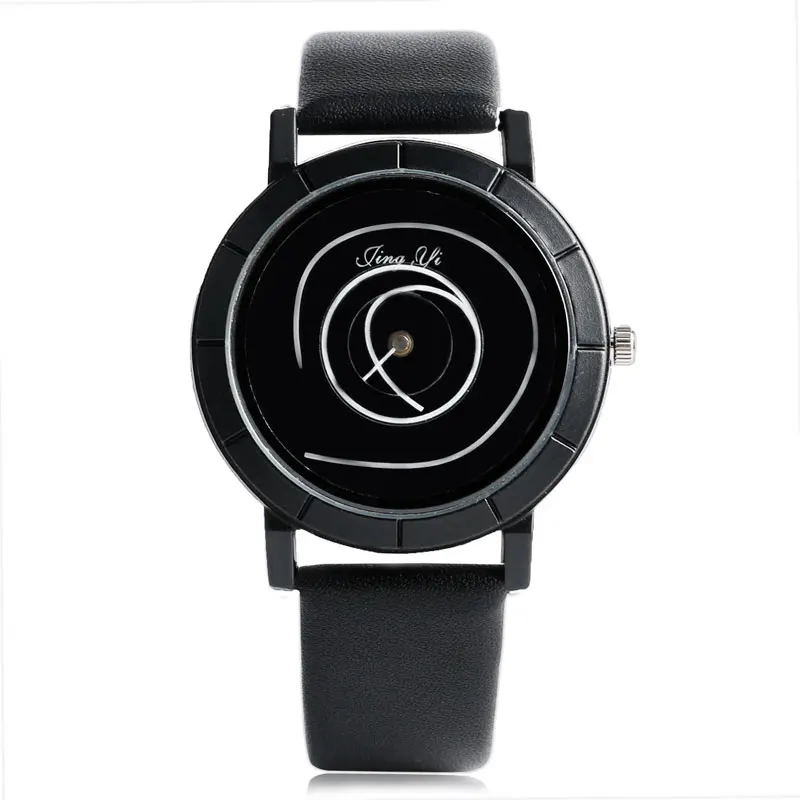 

Leather Strap Wrist Watch Hot Simple Stylish Gift Trendy Creative Student Modern Unique Rotation Sport Women Men Cool