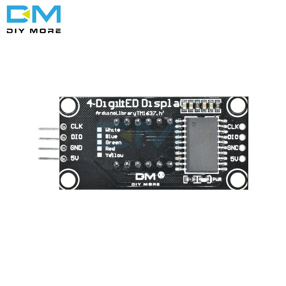 TM1637 модуль 4 цифры по ценам от производителя Дисплей светодиодный 7 сегментов Дисплей трубки, десятичная система модуль с часами Размер 0,36 дюйма с белым Светодиодный модуль для Arduino