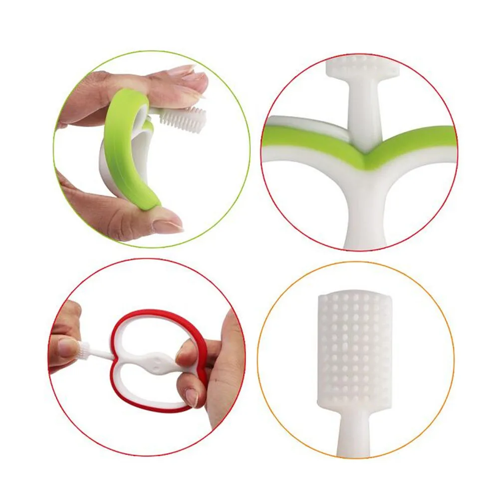 Baby Silicone Training Toothbrush Safe Teething Ring TOYS Baby Silicone Training Toothbrush children Safe Teether Chew Toys