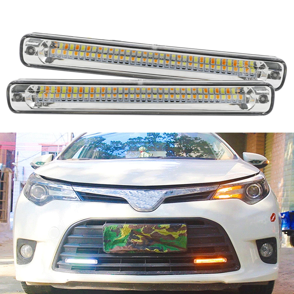 Hot 2PCS Universal 12V LED Car Daytime Running Light Fog Lamp Car