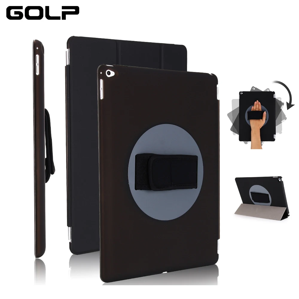 For iPad Pro 12.9 Case, GOLP Handheld 360 Rotating PU Leather Smart Cover for iPad pro 12.9 inch, flip case for ipad 12.9 cover