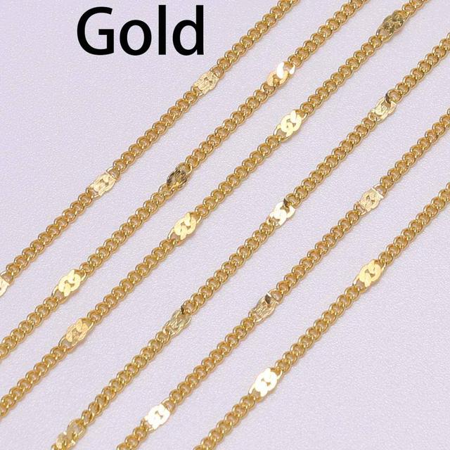 Width 1.3 1.6 2mm Metal Iron Brass Bulk Rolo Link Chains Necklace Chain Bracelet Findings Supplies For DIY Jewelry Making