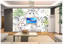 Пользовательские 3d обои 3d настенные фрески обои стерео круг лес Жираф 3D фон декоративная роспись стены мультфильм обои