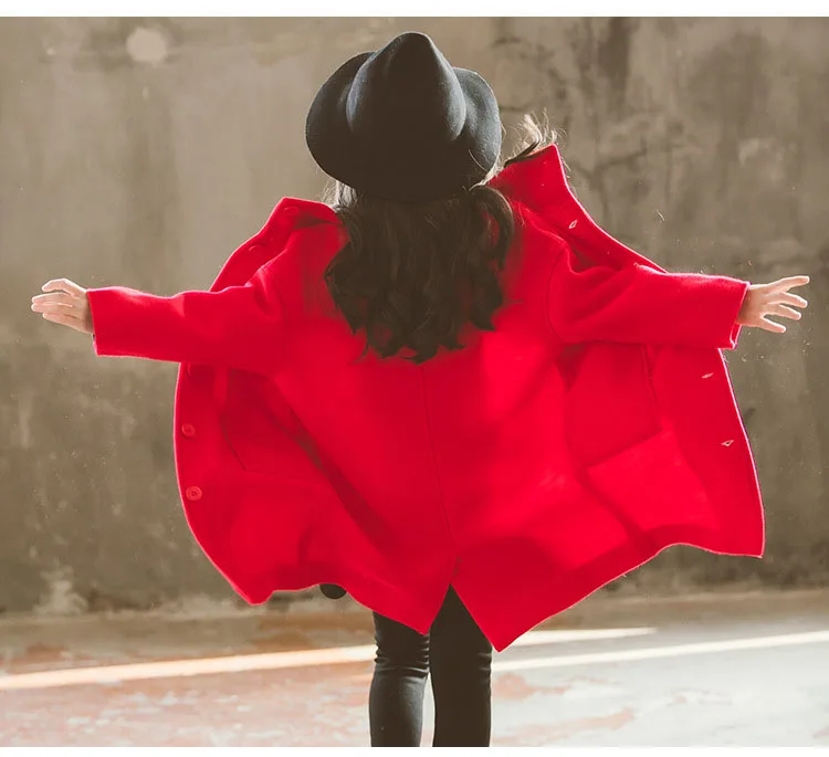 woolen long jackets for kids girls solid tench coat children outerwear tops clothing new 2018 autumn mother and daughter clothes (11)