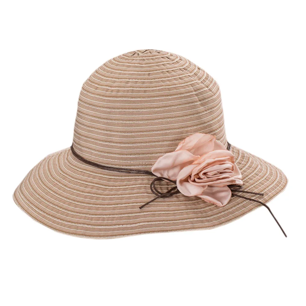 Спальное место#501 Новая мода лето девушка женщины широкие поля пляжная шляпа от солнца элегантный цветок Бохо Кепка элегантная повседневная Горячая - Цвет: E
