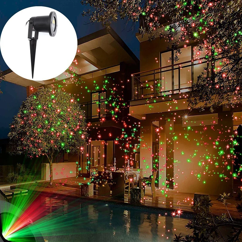 LED Laser Projektor garten licht weihnachts beleuchtung deko party außen innen 