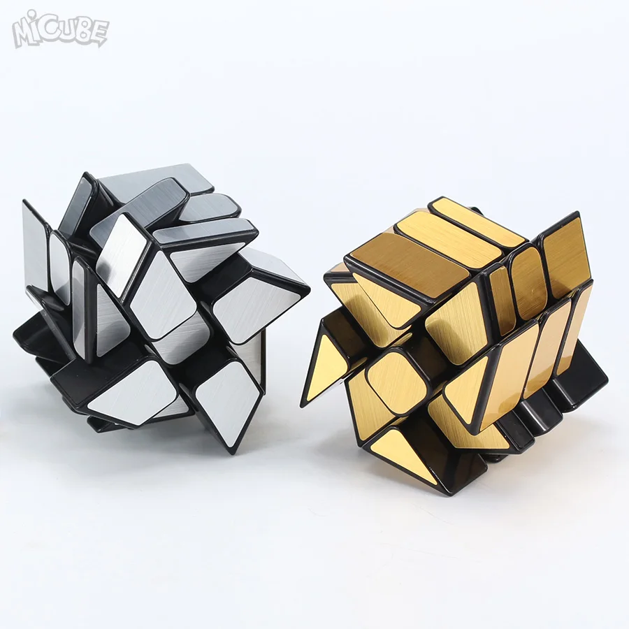 Micube зеркальный кубик горячего колеса MofangJiaoshi Windmirror cube серебристый золотой с глянцевым покрытием Блестящий Cubing школьная щетка стикер игрушка