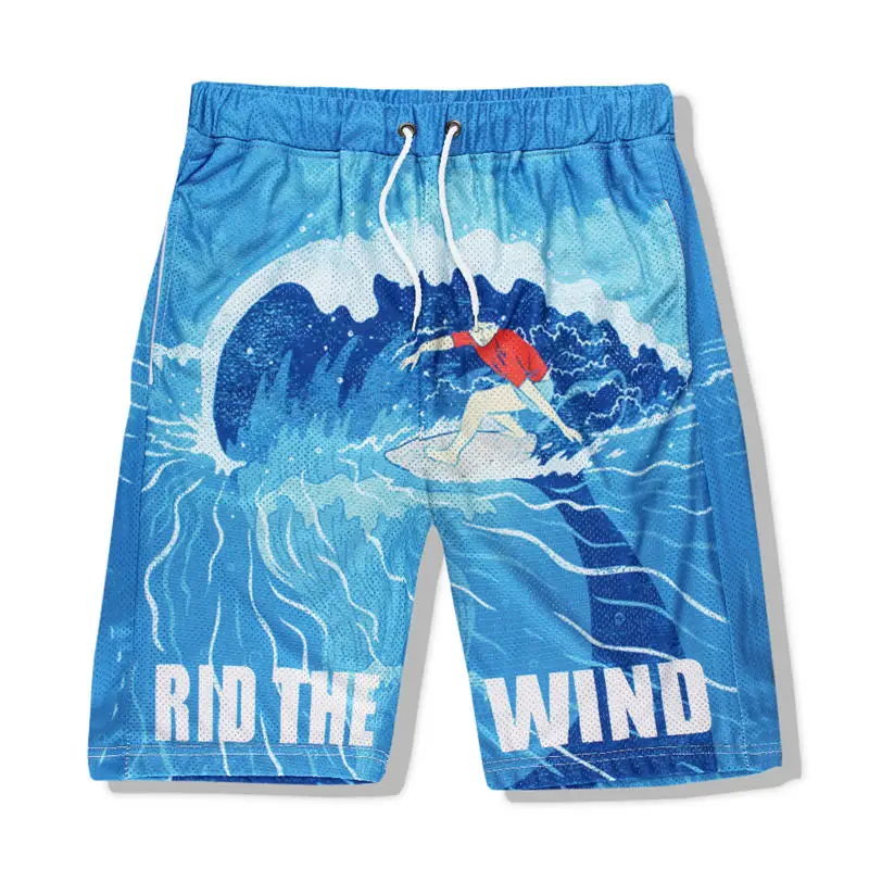 Men Summer Whale Beach Cotton Quick drying Mesh Fabric Cartoon Shorts